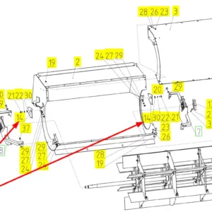Oryginalny element mocujący o numerze katalogowym 100161004, stosowany w kombajnach zbożowych marki Rostselmash schemat.
