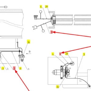 Oryginalna wiązka elektryczna o numerze katalogowym 100161046, stosowana w kombajnach zbożowych marki Rostselmash schemat.