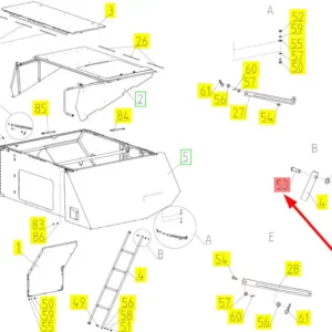Oryginalny sworzeń 12 x 40 o numerze katalogowym 100163029, stosowany w kombajnach zbożowych marki Rostselmash- schemat.