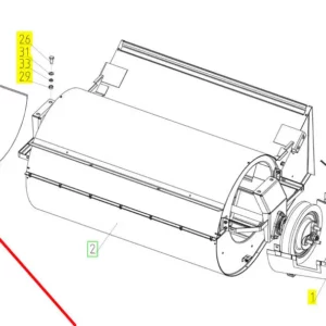 Oryginalna obudowa wentylatora o numerze katalogowym 100164612, stosowana w kombajnach zbożowych marki Rostselmash. schemat