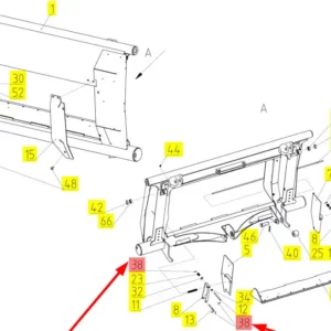 Oryginalna zawleczka o wymiarze 2 x 20 i numerze katalogowym 100165577, stosowana w kombajnach zbożowych marki Rostselmash- schemat.