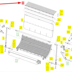 Oryginalny grzebień klepiska o numerze katalogowym 100166322, stosowany w kombajnach zbożowych marki Rostselmash schemat
