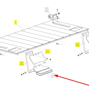 Oryginalny czujnik strat ziarna o numerze katalogowym 100167828, stosowany w kombajnach zbożowych marki Rostselmash schemat.