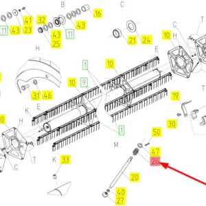 Oryginalna sprężyna o numerze katalogowym 100168161, stosowana w hederach zbożowych marki Rostselmash. schemat