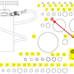 Oryginalny pierścień oring o numerze katalogowym 100168657, stosowany w kombajnach zbożowych marki Rostselmash. schemat