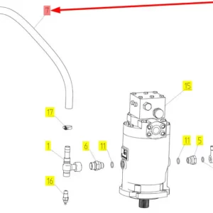 Oryginalny przewód hydrauliczny o numerze katalogowym 100169291, stosowany w kombajnach zbożowych marki Rostselmash schemat.