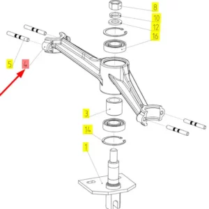 Oryginalne zawieszenie sita o numerze katalogowym 100169890, stosowane w kombajnach zbożowych marki Rostselmash- schemat.