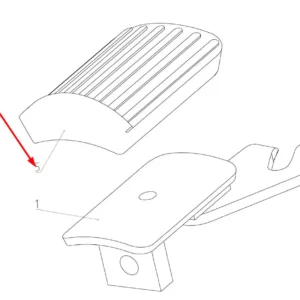 Oryginalna nakładka gumowa pedału hamulca o numerze katalogowym 100171640, stosowana w kombajnach zbożowych marki Rostselmash schemat.
