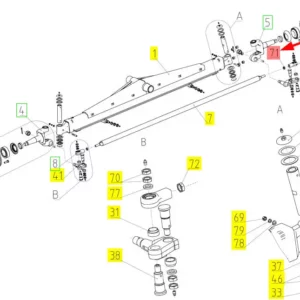 Oryginalna nakrętka o wymiarach M22 x 1,5 i numerze katalogowym 00171893, stosowana w kombajnach zbożowych marki Rostselmash.