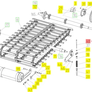 Oryginalna śruba regulacji sprężyny o numerze katalogowym 100171951, stosowana w kombajnach zbożowych marki Rostselmash- schemat.