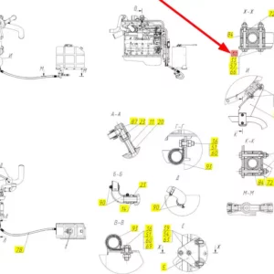 Oryginalna śruba 6-kątna M6 x 55 mm o numerze katalogowym 100172290, stosowana w kombajnach zbożowych marki Rostselmash- schemat.