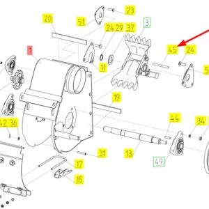 Oryginalny klin o wymiarach 8mm x 7mm x 100mm z numerem katalogowym 100172384, stosowany w kombajnach zbożowych marki Rostselmash schemat.