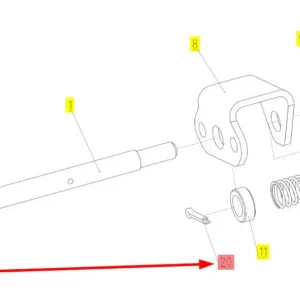 Oryginalna zawleczka prosta o wymiarze 3,2 x 18 i numerze katalogowym 100172933, stosowana w kombajnach zbożowych marki Rostselmash. schemat