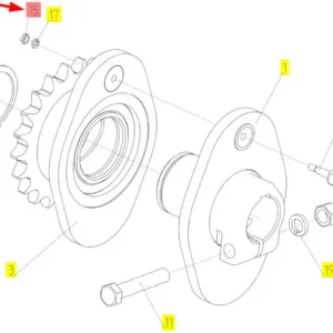 Oryginalna nakrętka M5 o numerze katalogowym 100172941, stosowana w kombajnach zbożowych amrki Rostselmash- schemat.