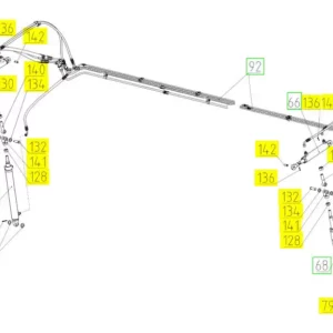 Oryginalna śruba M12 x 60 o numerze katalogowym 100174053, stosowana w kombajnach oraz hederach zbożowych marki Rostselmash schemat