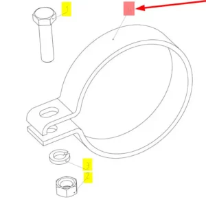 Oryginalna obejma mocująca o numerze katalogowym 100174268, stosowana w kombajnach zbożowych marki Rostselmash schemat.