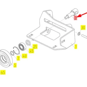 Oryginalny sworzeń o numerze katalogowym 100175029, stosowany w kombajnach zbożowych marki Rostselmash schemat