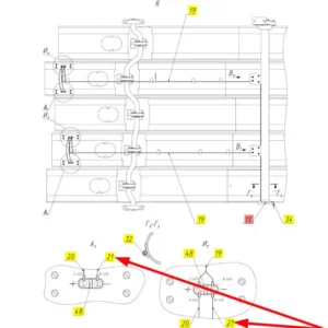 Oryginalny przewód czujnika o numerze katalogowym 100175257, stosowany w kombajnach zbożowych marki Rostselmash schemat.