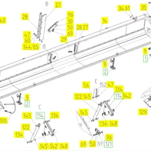 Oryginalna śuba o wymiarze M10 x 20 i numerze katalogowym 100175673, stosowana w kombajnach zbożowych marki Rostselmash. schemat