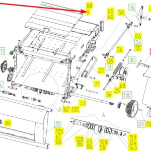 Oryginalna klapa rewizyjna o numerze katalogowym 100176512, stosowana w kombajnach zbożowych marki Rostselmash schemat.