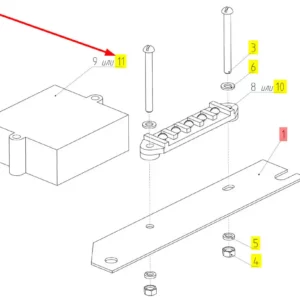 Oryginalny wzmaczniacz o numerze katalogowym 100176539, stosowany w kombajnach zbożowych marki Rostselmash schemat.