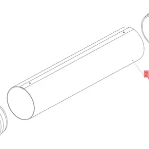 Oryginalna obudowa wału przenośnika pochyłego o numerze katalogowym 100177109, stosowana w kombajnach zbożowych marki Rostselmash schemat.