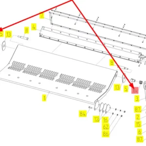 Oryginalna sprężyna o numerze katalogowym 100180945, stosowana w kombajnach zbożowych marki Rostselmash schemat.