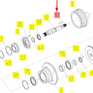 Oryginalna zaślepka 16 x 10 x 702 wałka sprzęgła PTO o numerze katalogowym 100182884, stosowana w kombajanch zbożowych marki Rostselmash- schemat.