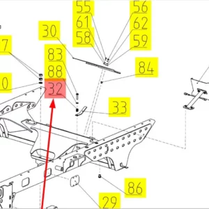 Oryginalna sprężyna o numerze katalogowym 100182962, stosowana w kombajnach zbożowych marki Rostselmash- schemat.