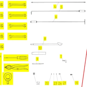 Oryginalne narzędzie do wariatora bębna o numerze katalogowym 100184322, stosowane w kombajnach zbożowych marki Rostselmash schemat.