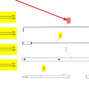 Oryginalny skrobak o numerze katalogowym 100184324, stosowany w kombajnach zbożowych marki Rostselmash schemat.