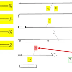 Oryginalny łom o numerze katalogowym 100184328, stosowany w kombajnach zbożowych marki Rostselmash schemat.