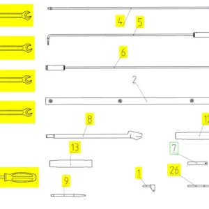 Oryginalna śruba pierścieniowa o numerze katalogowym 100184331, stosowana w kombajnach zbożowych marki Rostselmash schemat.