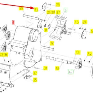Oryginalna pokrywa łożyska o numerze katalogowym 100187195, stosowana w kombajnach zbożowych marki Rostselmash schemat.