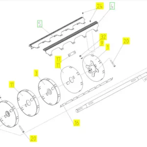 Oryginalna śruba specjalna o numerze katalogowym 100190354, stosowana w kombajnach zbożowych marki Rostselmash schemat