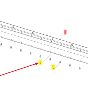 Oryginalny element mocujący o numerze katalogowym 100197985, stosowany w kombajnach zbożowych marki Rostselmash schemat.