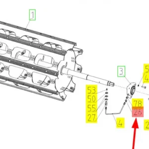 Oryginalna złączka hydrauliczna o numerze katalogowym 100199173, stosowana w kombajnach zbożowych marki Rostselmash- schemat.
