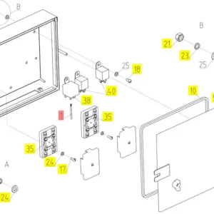 Oryginalna osłona skrzynki elektrycznej o numerze katalogowym 100201304, stosowana w kombajnach zbożowych marki Rostselmash schemat.