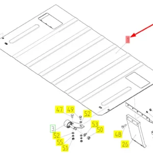 Oryginalna płyta transportowa o numerze katalogowym 100205705, stosowana w kombajnach zbożowych marki Rostselmash schemat.
