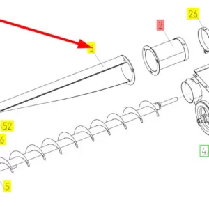 Oryginalna osłona górna podajnika ślimakowego o numerze katalogowym 100205785, stosowana w kombajnach zbożowych marki Rostselmash schemat.