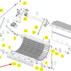 Oryginalna osłona klepiska o numerze katalogowym 100206949, stosowana w kombajnach zbożowych marki Rostselmash schemat.