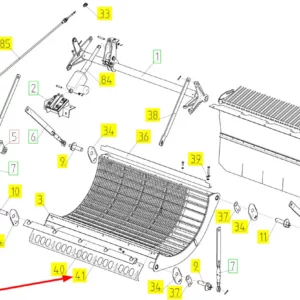 Oryginalna osłona klepiska o numerze katalogowym 100207651, stosowana w kombajnach zbożowych marki Rostselmash schemat.