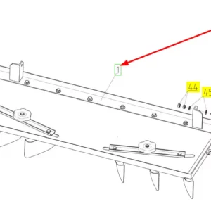 Oryginalna obudowa rozrzutnika plew o numerze katalogowym 100209919, stosowana w kombajnach zbożowych marki Rostselmash schemat.
