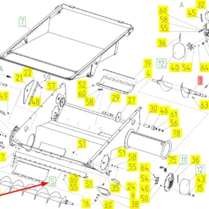 Oryginalna listwa mocująca o numerze katalogowym 100211204, stosowana w kombajnach zbożowych marki Rostselmash schemat.