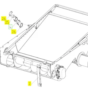 Oryginalny podajnik zbożowy  o numerze katalogowym 100211393, stosowany w kombajnach zbożowych marki Rostselmash schemat.