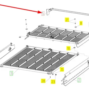 Oryginalny element młocarni o numerze katalogowym 100213364, stosowany w kombajnach zbożowych marki Rostselmash. schemat