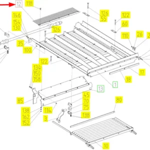 Oryginalny grzebień sita o numerze katalogowym 100215168, stosowany w kombajnach zbożowych marki Rostselmash- schemat.