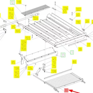 Oryginalna sekcja podsiewacza o numerze katalogowym 100215172, stosowana w kombajnach zbożowych marki Rostselmash- shcemat.