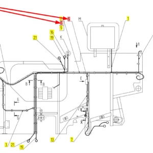 Oryginalna wiązka elektryczna wzmacniająca o numerze katalogowym 100218057, stosowana w kombajnach zbożowych marki Rostselmash schemat.