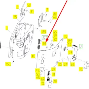 Oryginalny symbol o numerze katalogowym 100225228, stosowany w kombajanch zbożowych marki Rostselmash schemat.